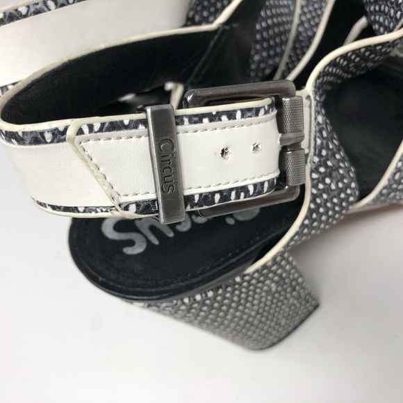 Sam Edelman Circus Natalie Black White Block Heels - Picture 5 of 8